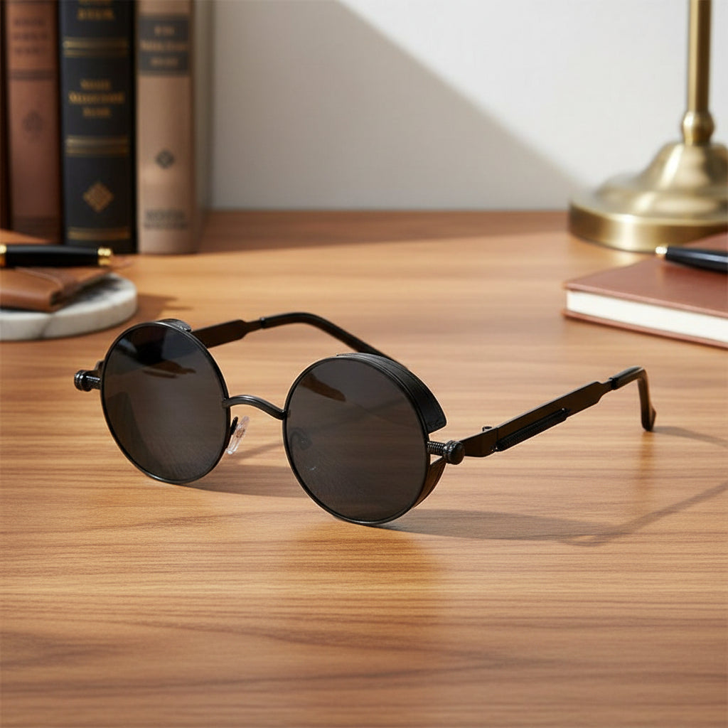 Aurora Vision Vintage Runde Sonnenbrille UV400 Schutz Retro-Design für Stilbewusste