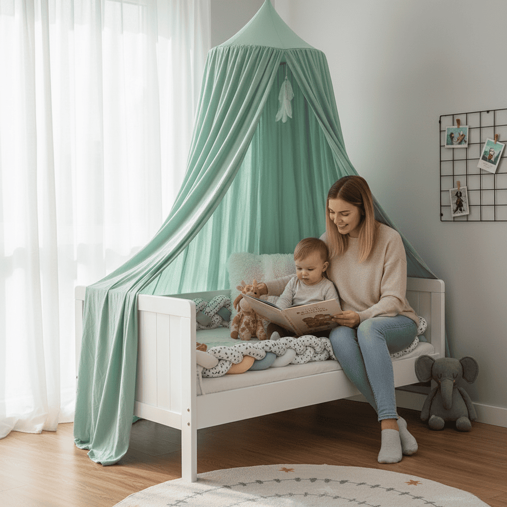 LumaNest Kinderbett-Himmel, elegantes Polyester für beruhigenden Schlaf