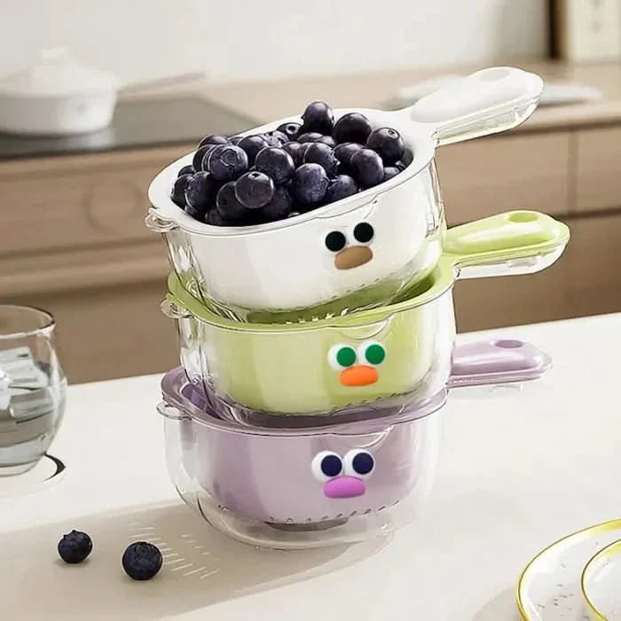 PureFlow Tweelaags Afdruipmand voor Schone, Druipvrije Keuken voor Drukke Thuiskoks